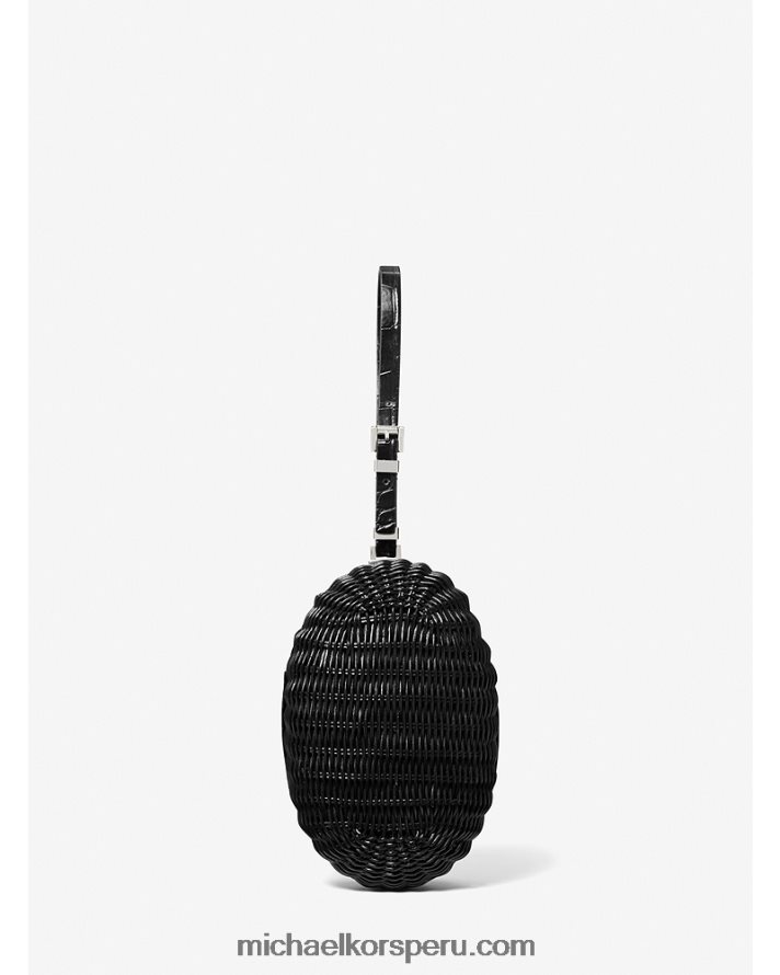 Z48V1637 negro mujer Michael Kors colección gramercy mimbre y cuero repujado de cocodrilo minaudiere