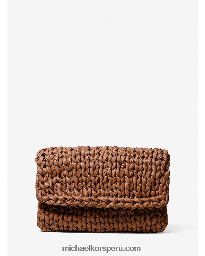 Z48V1643 castaña mujer Michael Kors bolso de mano sobre de piel tejido a mano collection carly