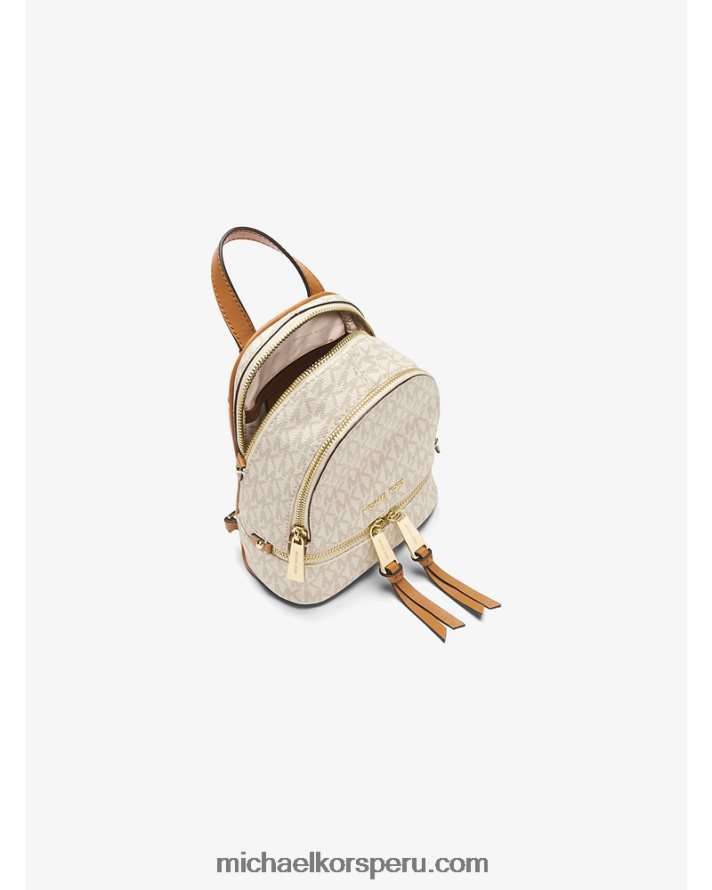 Z48V1202 vainilla mujer Michael Kors mochila Rhea mini con logo