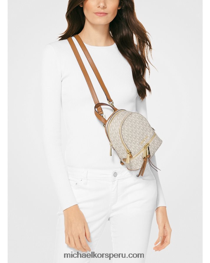 Z48V1202 vainilla mujer Michael Kors mochila Rhea mini con logo