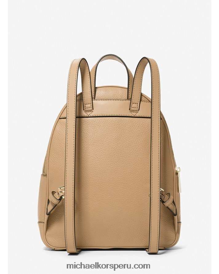 Z48V1204 camello mujer Michael Kors mochila brooklyn mediana de piel granulada