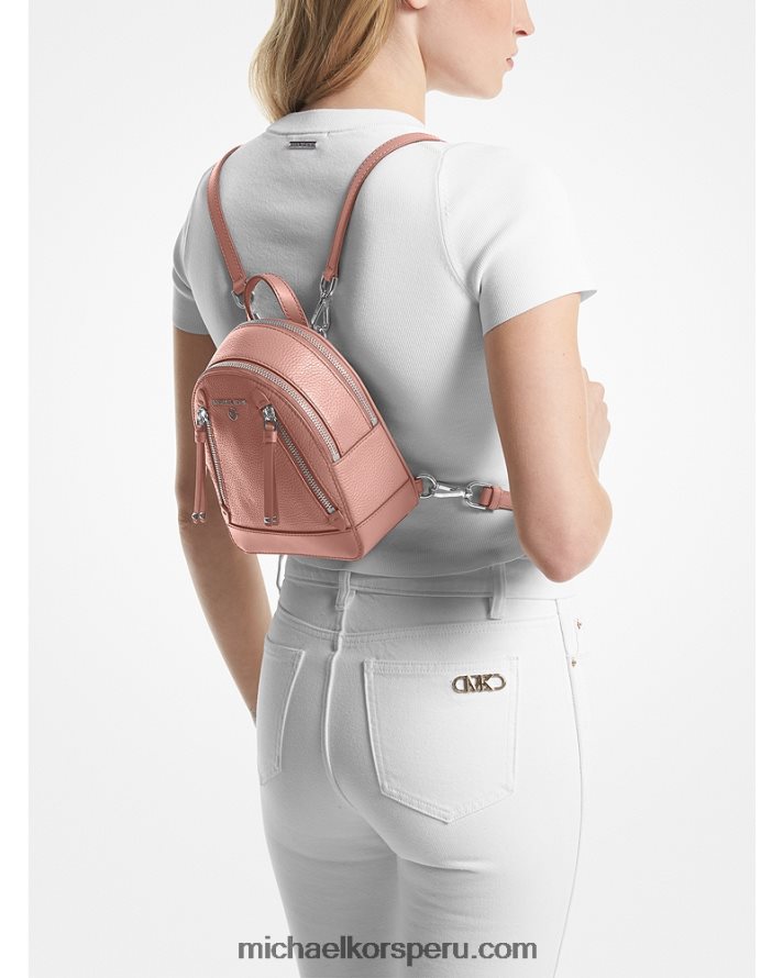 Z48V1213 rosa mujer Michael Kors mochila brooklyn extrapequeña de piel granulada