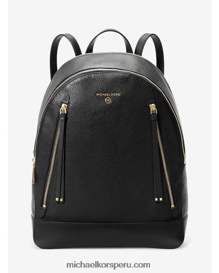 Z48V1232 negro mujer Michael Kors mochila brooklyn grande de piel granulada