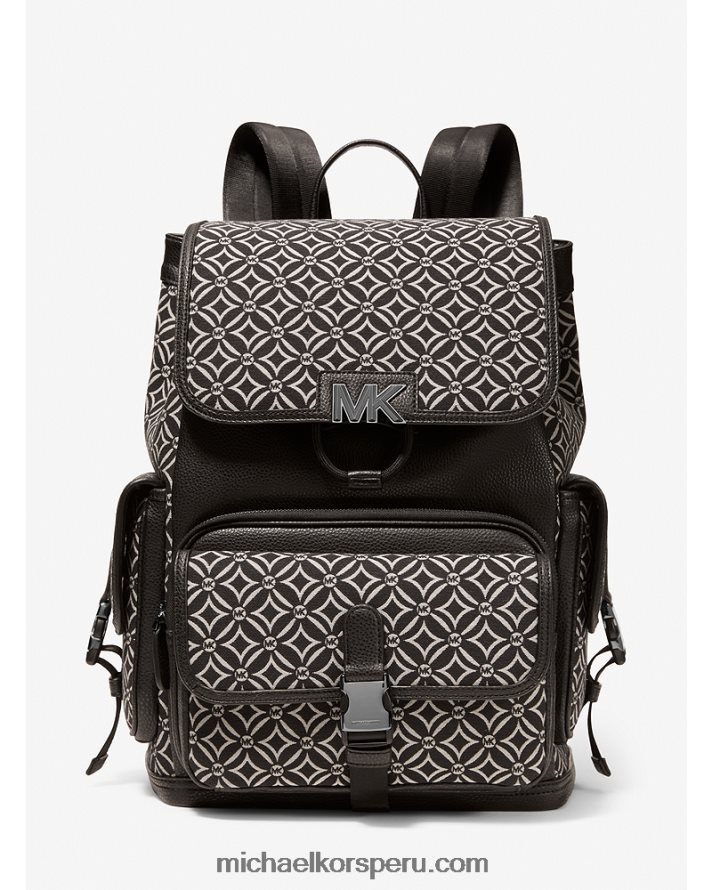 Z48V1280 negro/crema claro mujer Michael Kors mochila Hudson con logo en jacquard