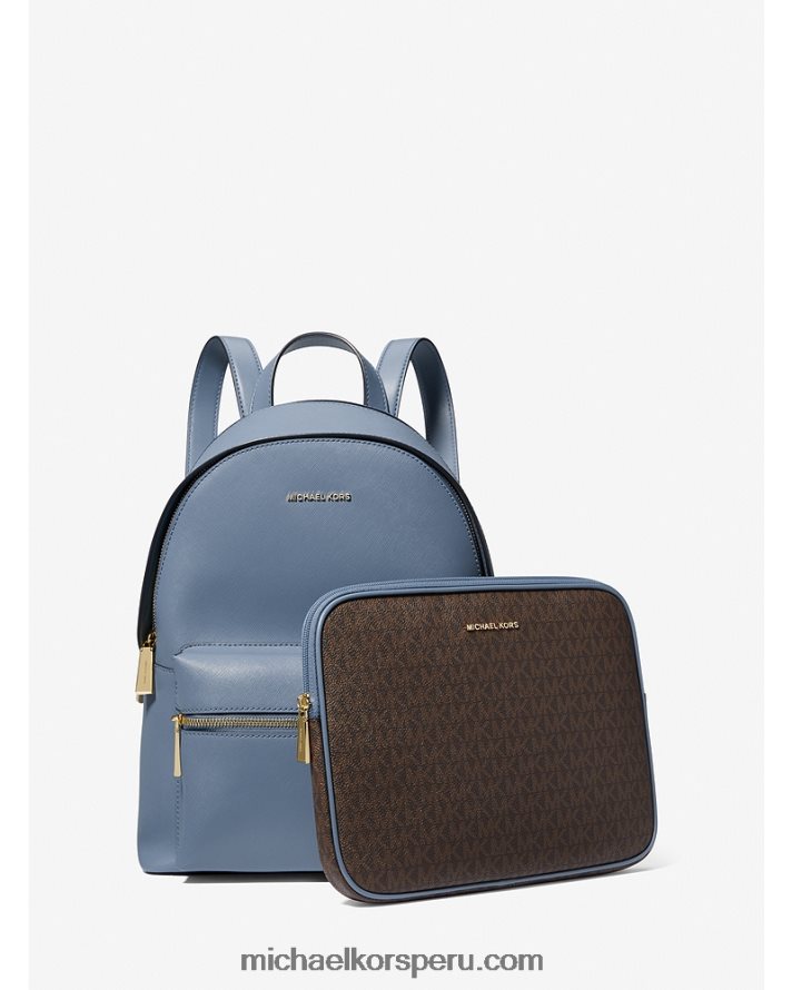 Z48V1284 mezclilla mujer Michael Kors mochila 2 en 1 Sally mediana de piel saffiano