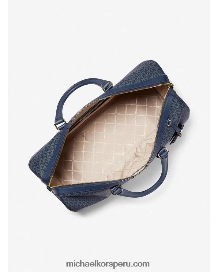 Z48V1519 adm/plbl/opw mujer Michael Kors bolsa de fin de semana extragrande Bedford Travel con franja del logo