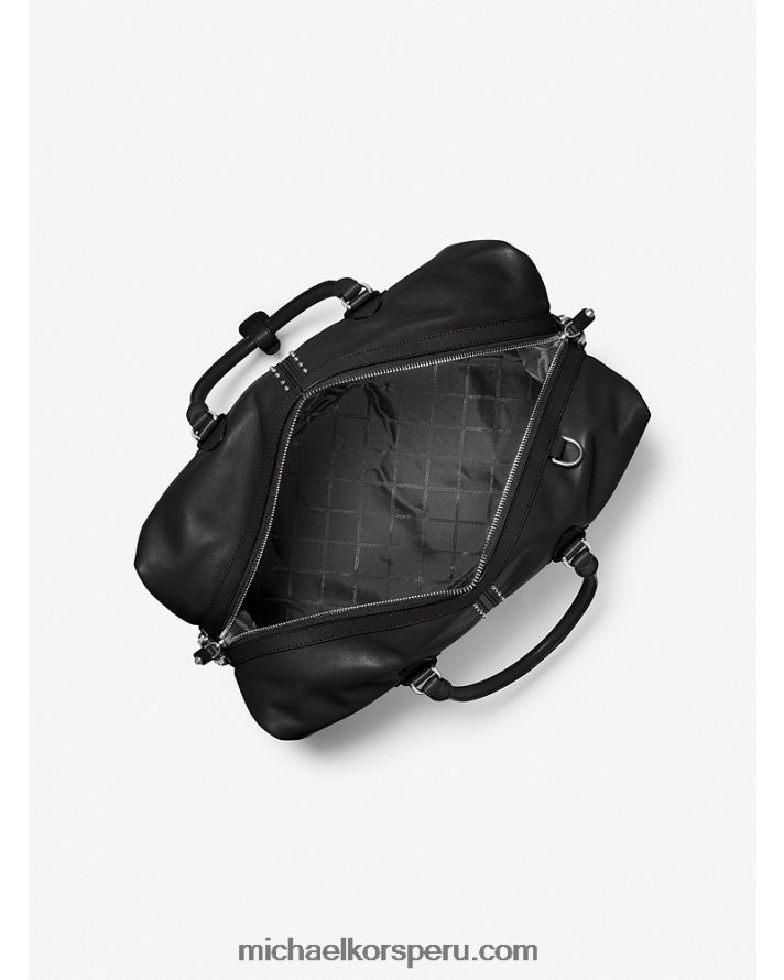 Z48V1529 negro mujer Michael Kors bolsa de viaje Astor de piel con tachuelas
