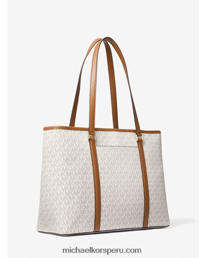 Z48V1537 vainilla mujer Michael Kors tote sady grande con cremallera superior y logo