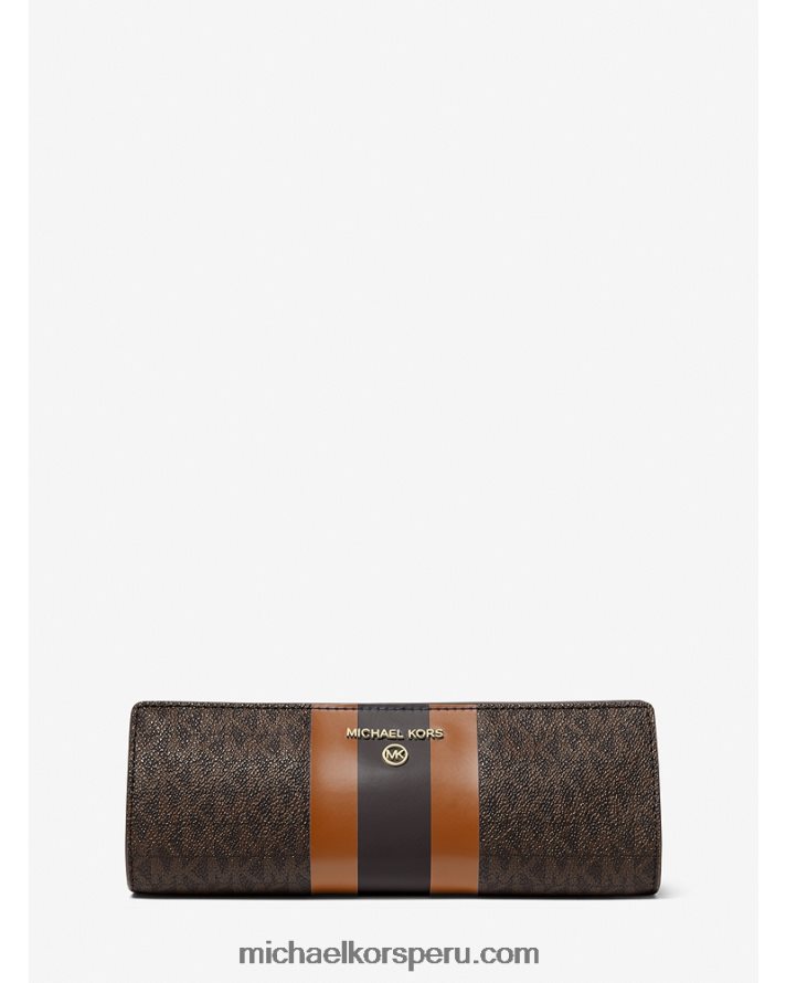 Z48V1546 marrón/bellota mujer Michael Kors estuche para lápices pequeño con franja del logo