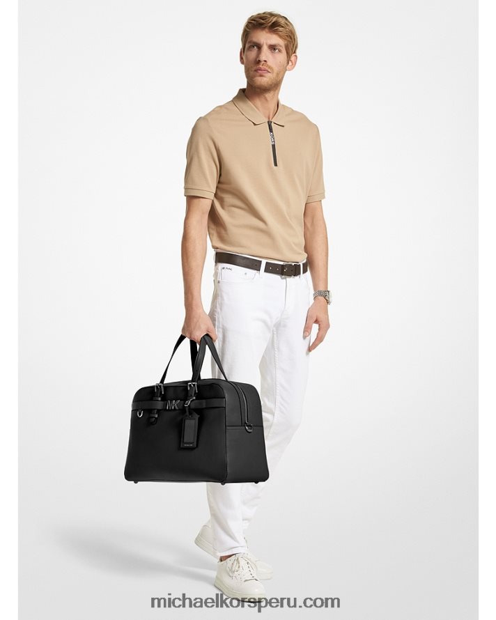 Z48V1565 negro mujer Michael Kors bolso de viaje hudson de piel granulada