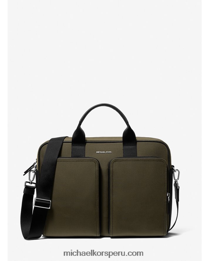Z48V1567 aceituna mujer Michael Kors maletín kent de nailon