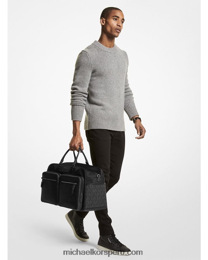 Z48V1573 negro mujer Michael Kors bolsa de lona de nailon brooklyn