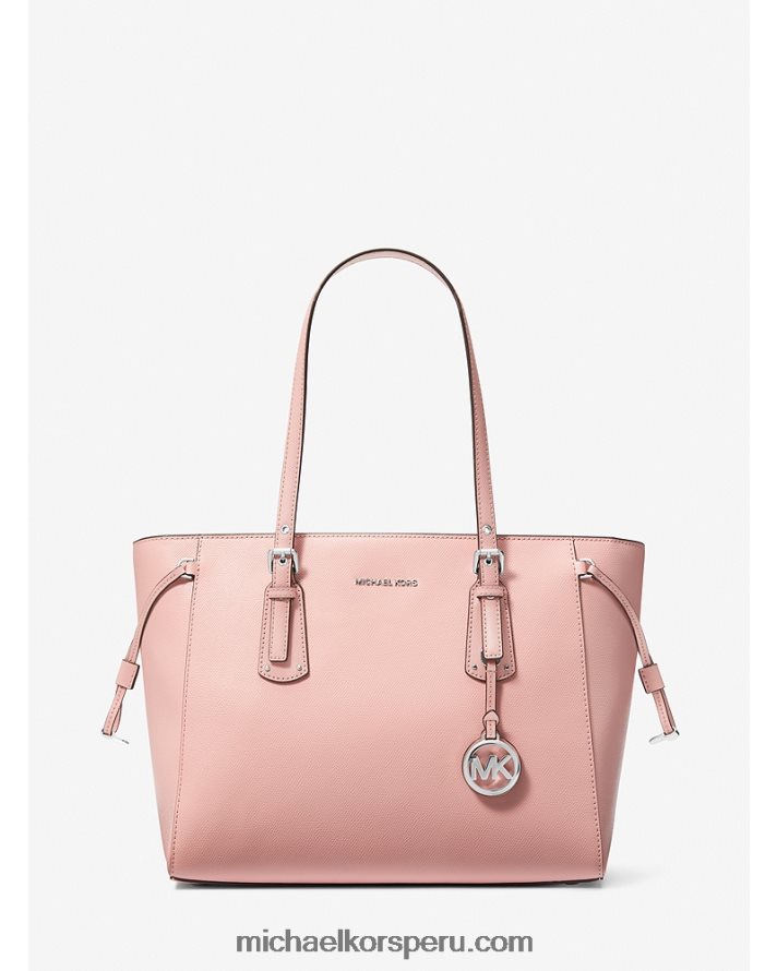 Z48V1035 rosa mujer Michael Kors bolso shopper voyager mediano de piel flor cruzada
