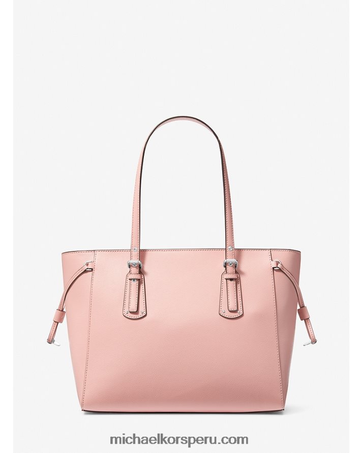 Z48V1035 rosa mujer Michael Kors bolso shopper voyager mediano de piel flor cruzada