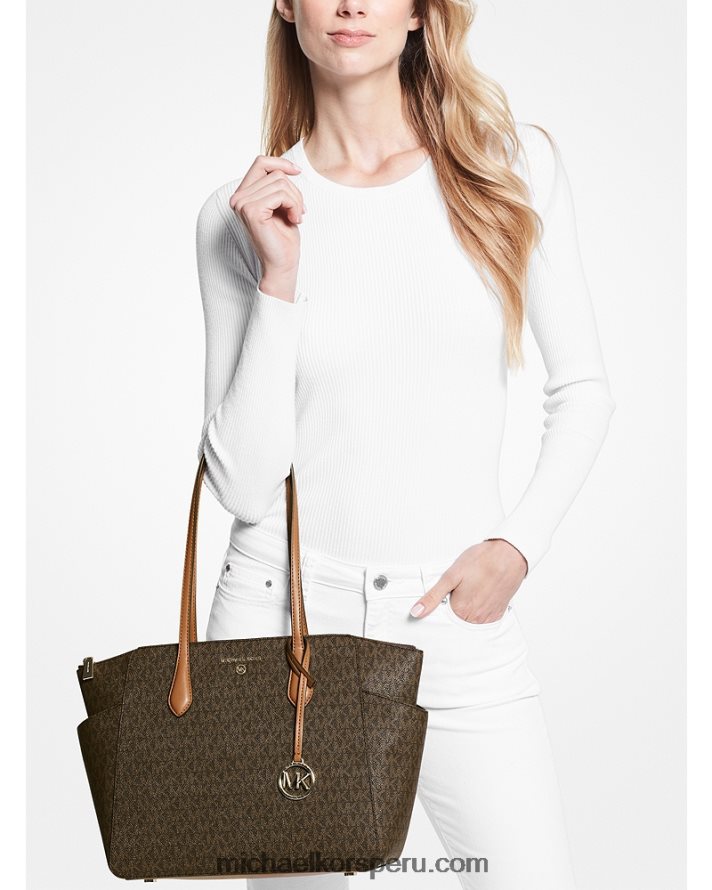 Z48V1041 marrón/bellota mujer Michael Kors tote marilyn mediano con logo