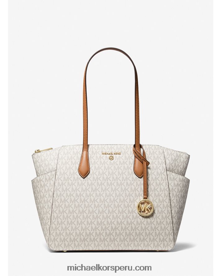 Z48V1043 vainilla/bellota mujer Michael Kors tote marilyn mediano con logo