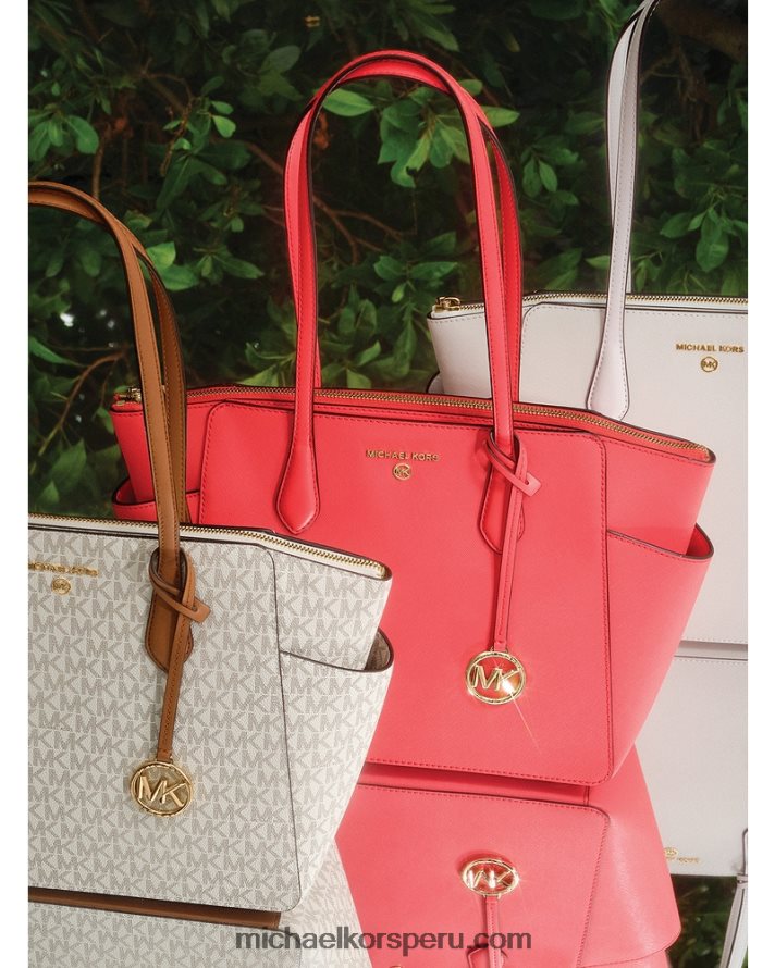 Z48V1043 vainilla/bellota mujer Michael Kors tote marilyn mediano con logo