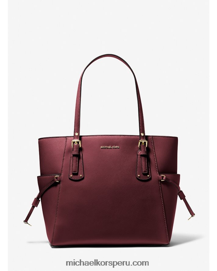 Z48V1058 merlot mujer Michael Kors bolso shopper voyager pequeño de piel saffiano