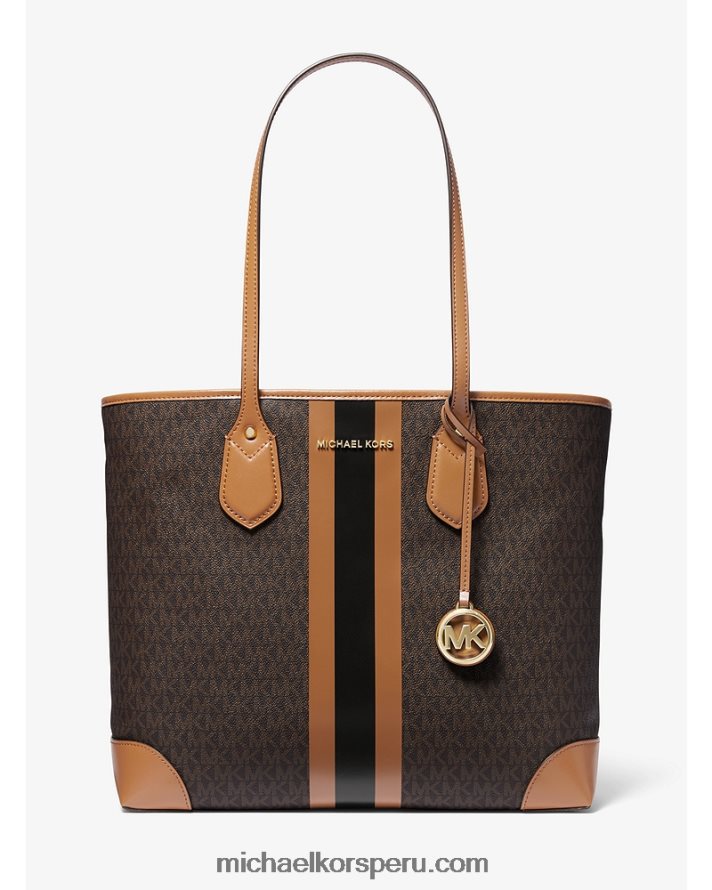 Z48V1070 marrón/bellota mujer Michael Kors tote eva grande con franja del logo