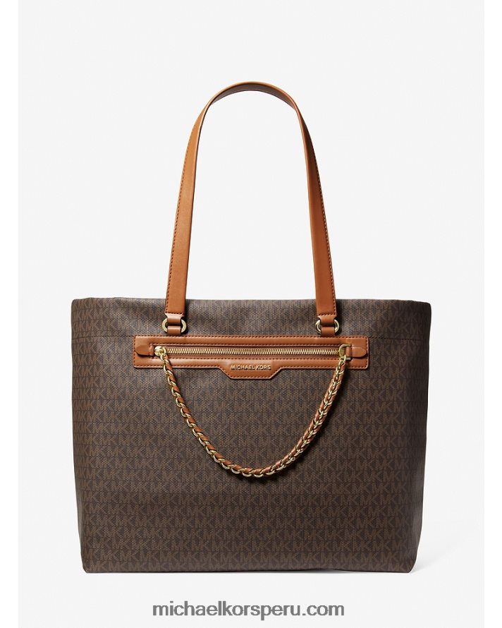 Z48V1080 marrón/bellota mujer Michael Kors bolso slater grande con logo