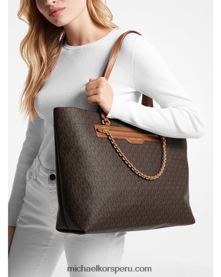 Z48V1080 marrón/bellota mujer Michael Kors bolso slater grande con logo