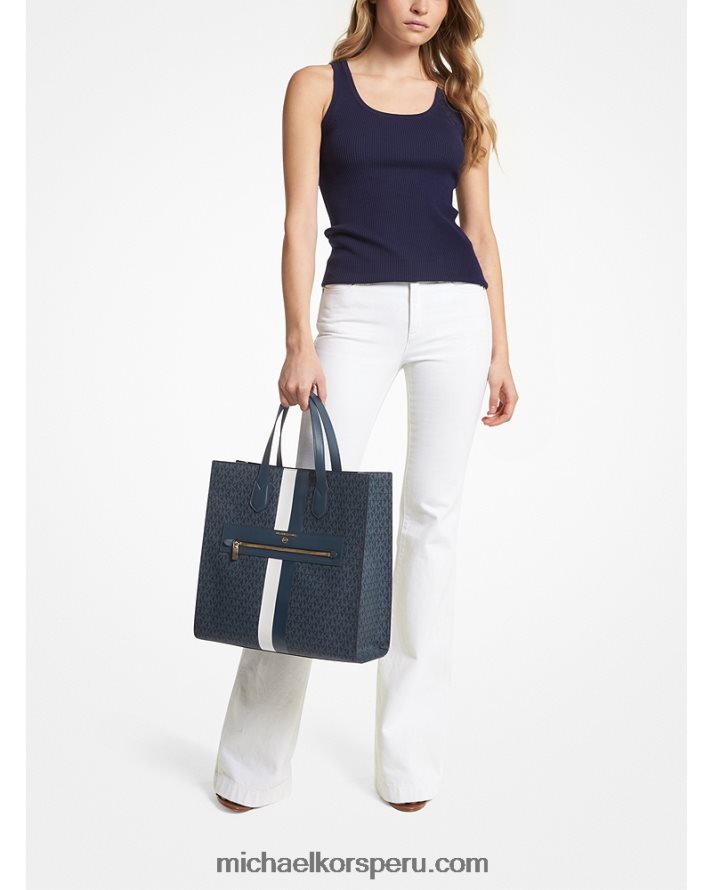 Z48V1083 adm/plbl/opw mujer Michael Kors bolso shopper Kempner grande con franja del logo