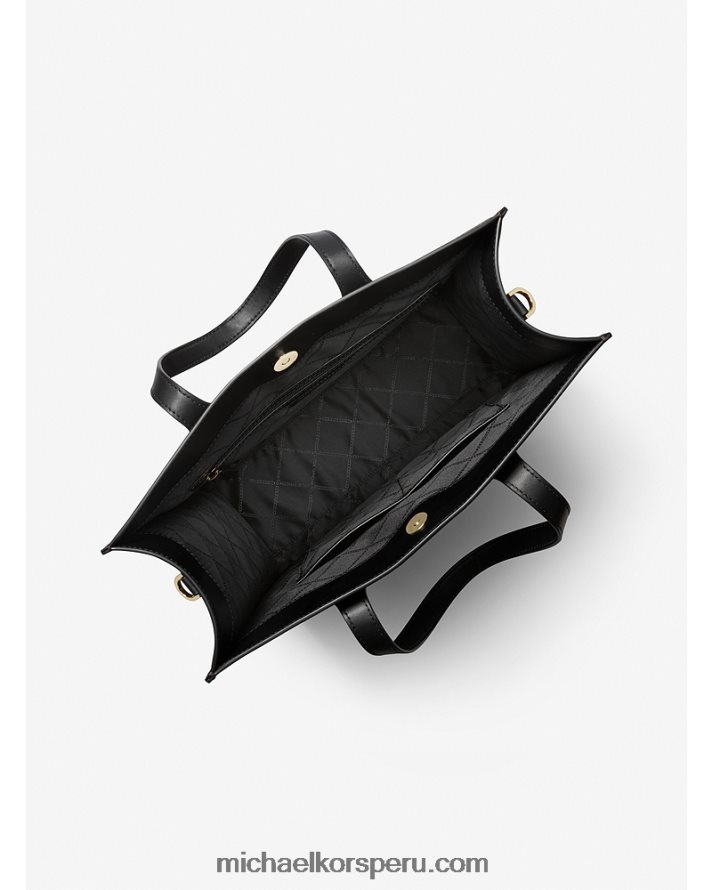 Z48V1084 negro/camello mujer Michael Kors bolso shopper Kempner grande con franja del logo