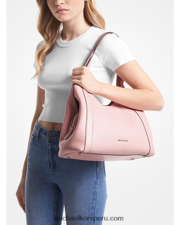 Z48V1087 rosa mujer Michael Kors bolso de hombro rosemary grande de piel granulada