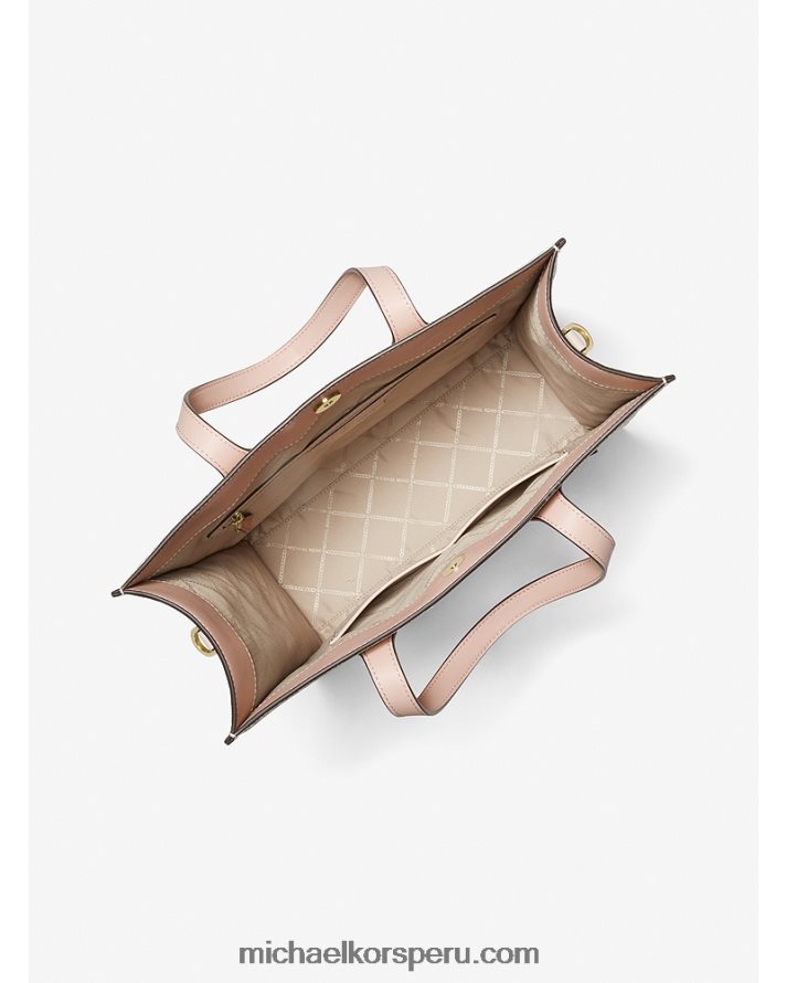 Z48V1089 vainilla/rosa suave mujer Michael Kors bolso shopper Kempner grande con franja del logo