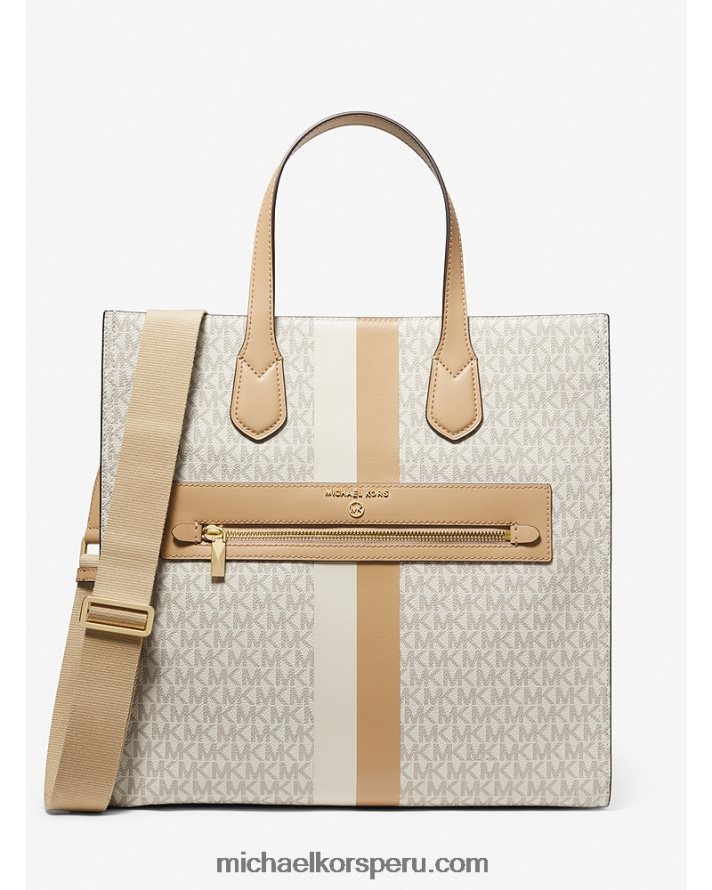 Z48V1090 combo de vainilla mujer Michael Kors bolso shopper Kempner grande con franja del logo