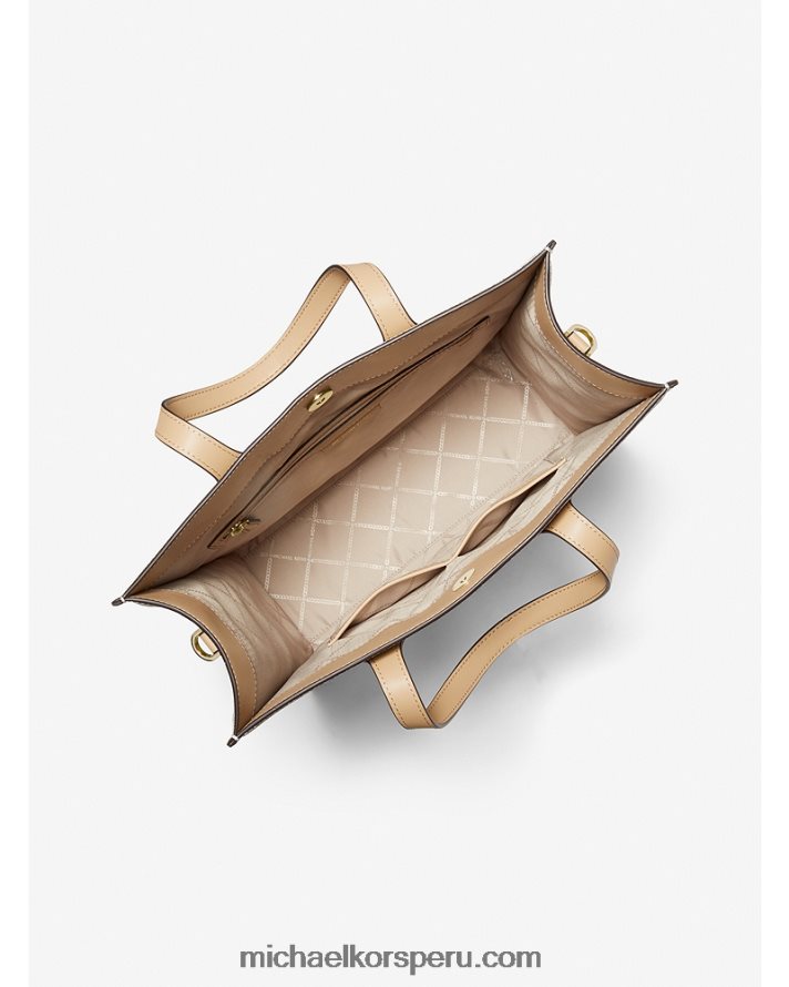Z48V1090 combo de vainilla mujer Michael Kors bolso shopper Kempner grande con franja del logo