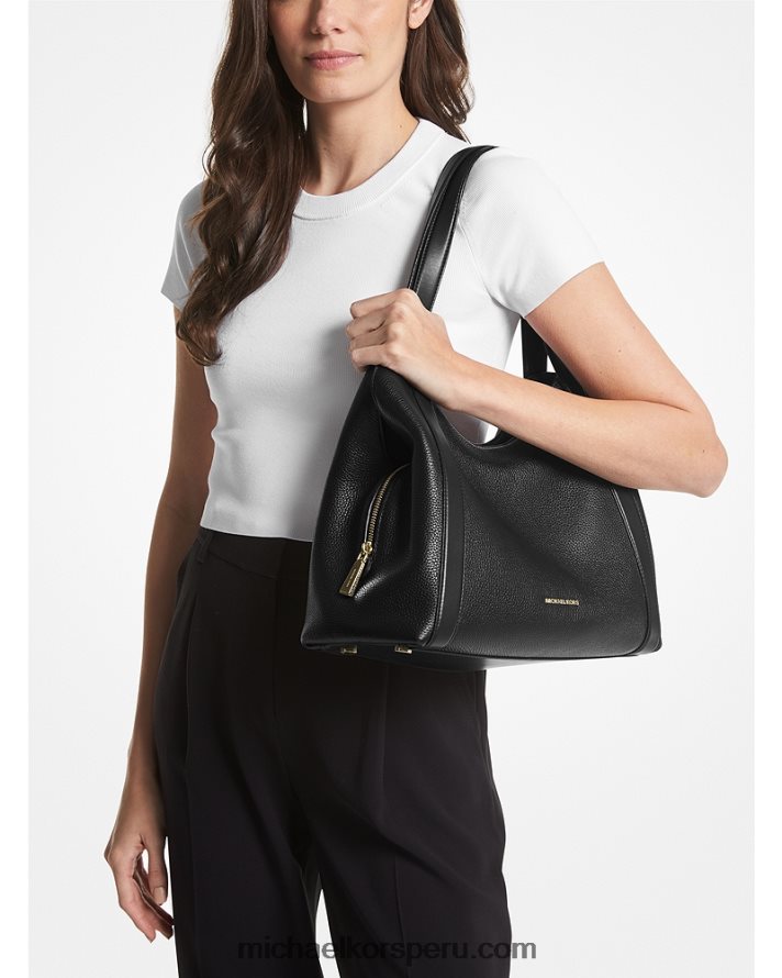 Z48V1091 negro mujer Michael Kors bolso de hombro rosemary grande de piel granulada