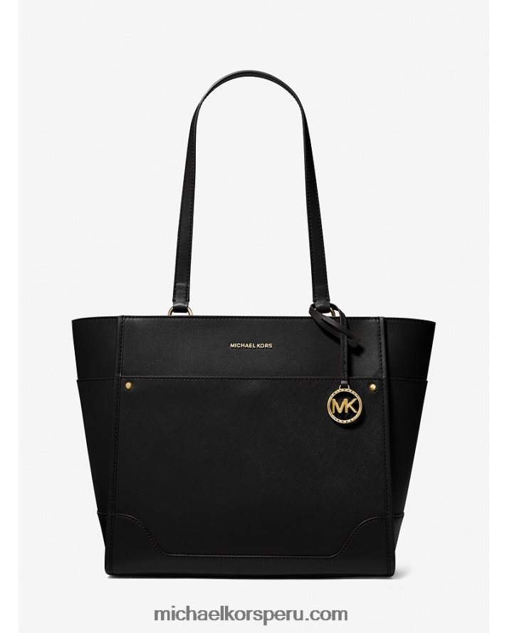 Z48V1095 negro mujer Michael Kors tote harrison grande de piel