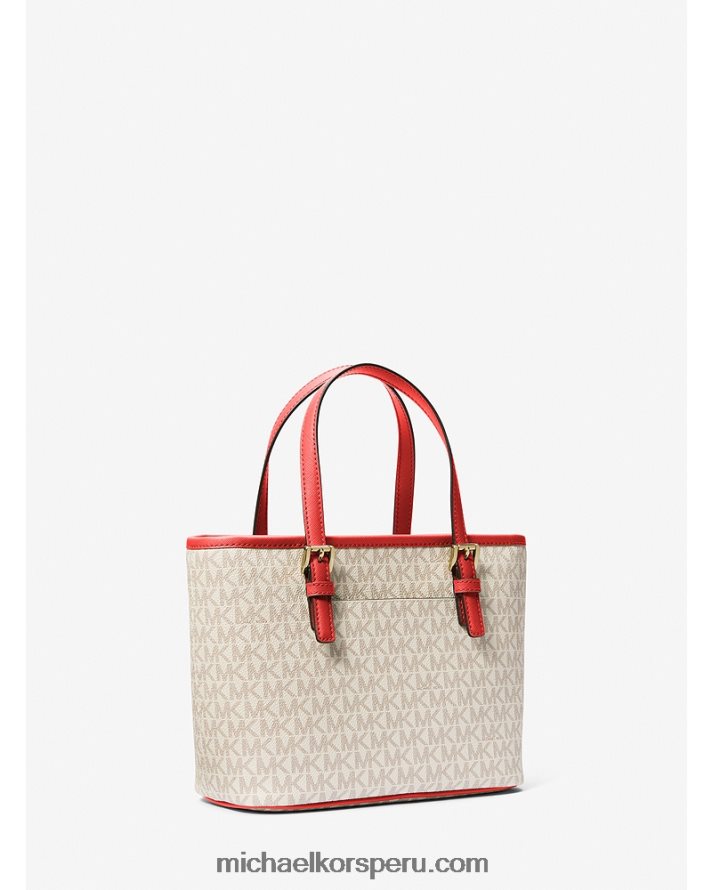 Z48V1102 amapola multi mujer Michael Kors bolso tote jet set travel extrapequeño con cremallera superior y logo