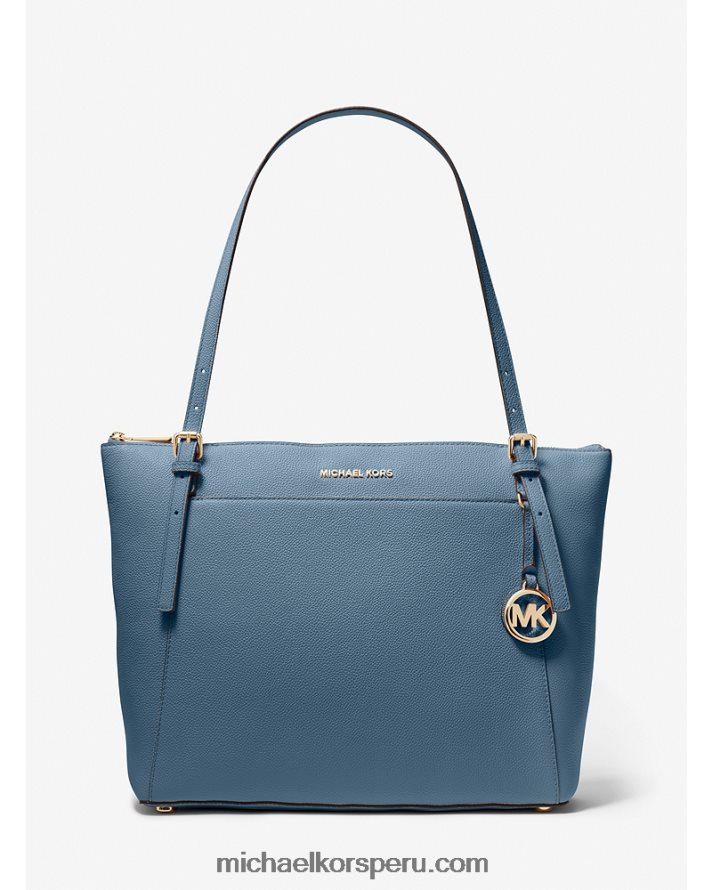 Z48V1115 cambray mujer Michael Kors tote voyager grande de piel granulada con cremallera en la parte superior