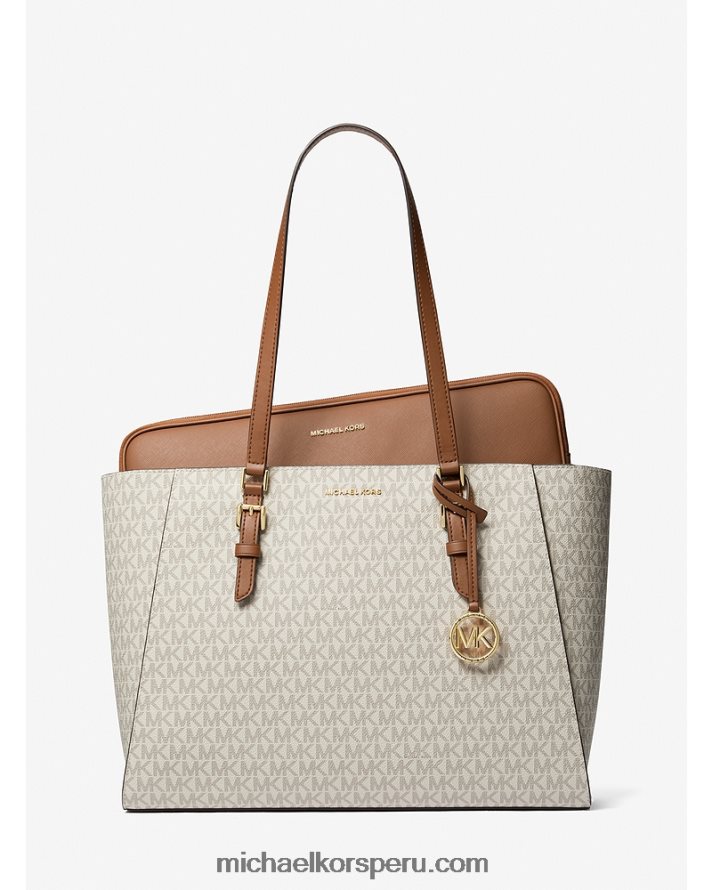 Z48V1124 vainilla/bellota mujer Michael Kors bolso sally grande 2 en 1 con logo y piel sintética