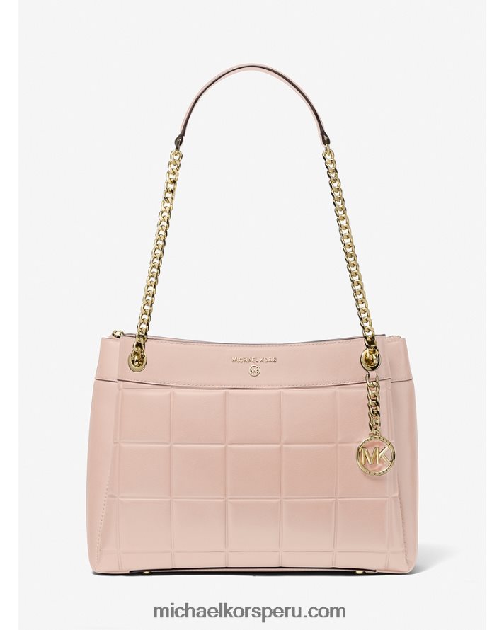 Z48V1126 Rosa suave mujer Michael Kors bolso de hombro susan mediano de piel acolchada