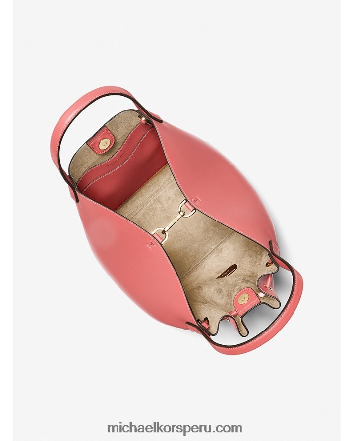 Z48V1132 Rosa de té mujer Michael Kors bolso bombonera phoebe grande de piel sintética