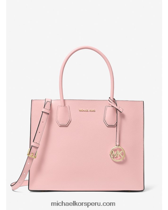 Z48V1139 rubor en polvo mujer Michael Kors bolso shopper mercer grande en forma de acordeón de piel granulada