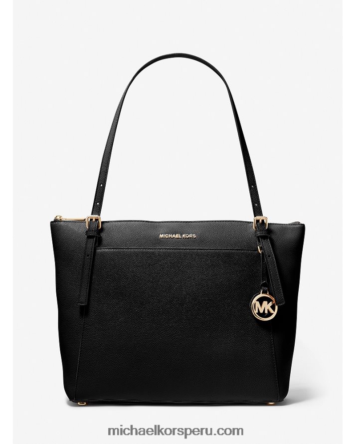 Z48V1142 negro mujer Michael Kors tote voyager grande de piel granulada