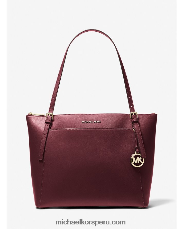 Z48V1148 merlot mujer Michael Kors bolso shopper voyager grande de piel saffiano