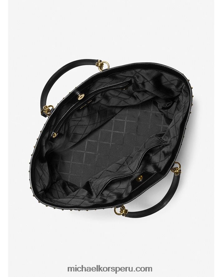 Z48V1170 negro mujer Michael Kors bolso tote devon extragrande de piel granulada con tachuelas