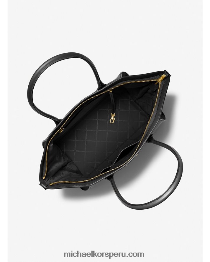 Z48V1179 negro mujer Michael Kors bolso shopper avril extragrande de piel con cremallera en la parte superior