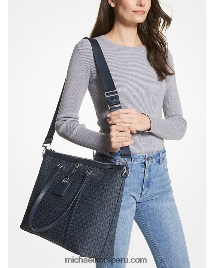 Z48V1180 admrl/plazul mujer Michael Kors tote Heritage grande con logo