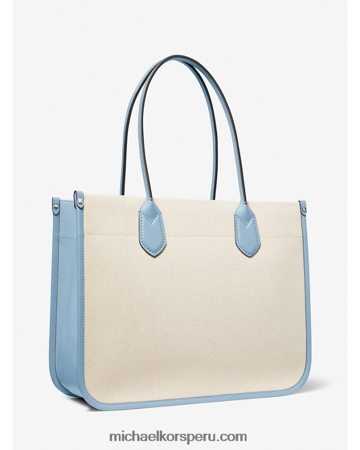 Z48V1182 multi cambray mujer Michael Kors bolso shopper Heidi grande de lona con rayas