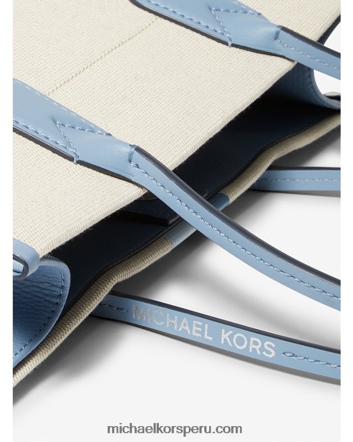 Z48V1182 multi cambray mujer Michael Kors bolso shopper Heidi grande de lona con rayas