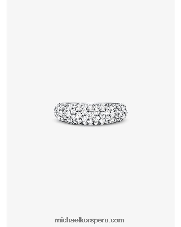 Z48V2550 plata mujer Michael Kors anillo con pavé de plata de ley recubierta de metales preciosos