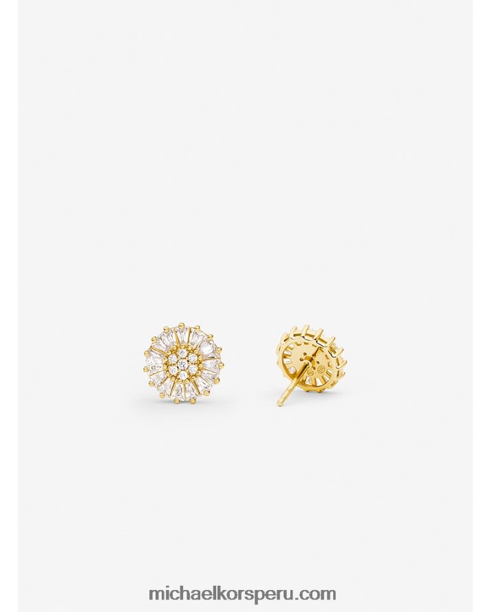 Z48V2517 oro mujer Michael Kors aretes de plata de ley con baño de metales preciosos y pavé