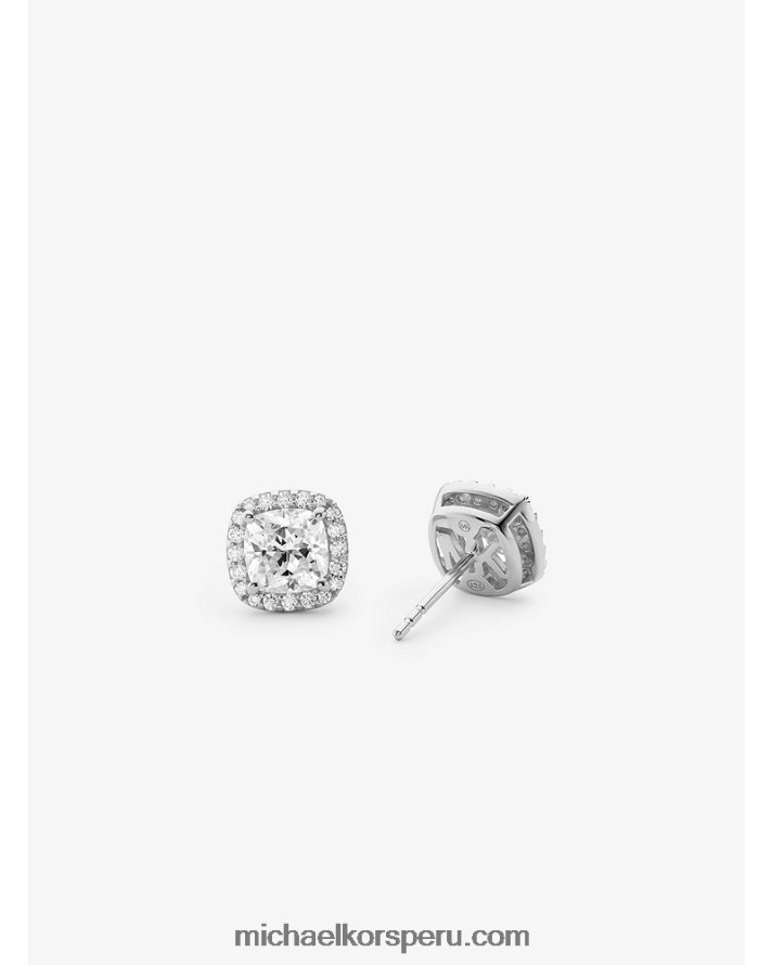 Z48V2532 plata mujer Michael Kors aretes de plata de ley con baño de metales preciosos y pavé