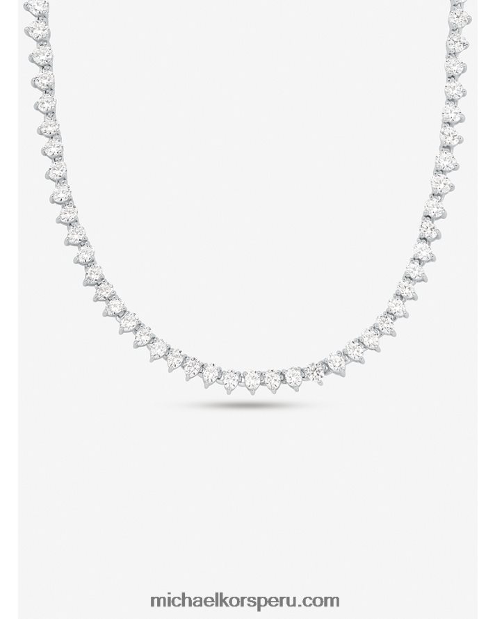 Z48V2506 plata mujer Michael Kors collar de cristal de plata esterlina
